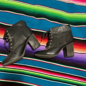 Black heeled booties